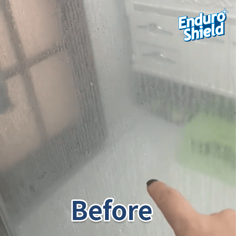 Unprotected glass – water stains and dull look