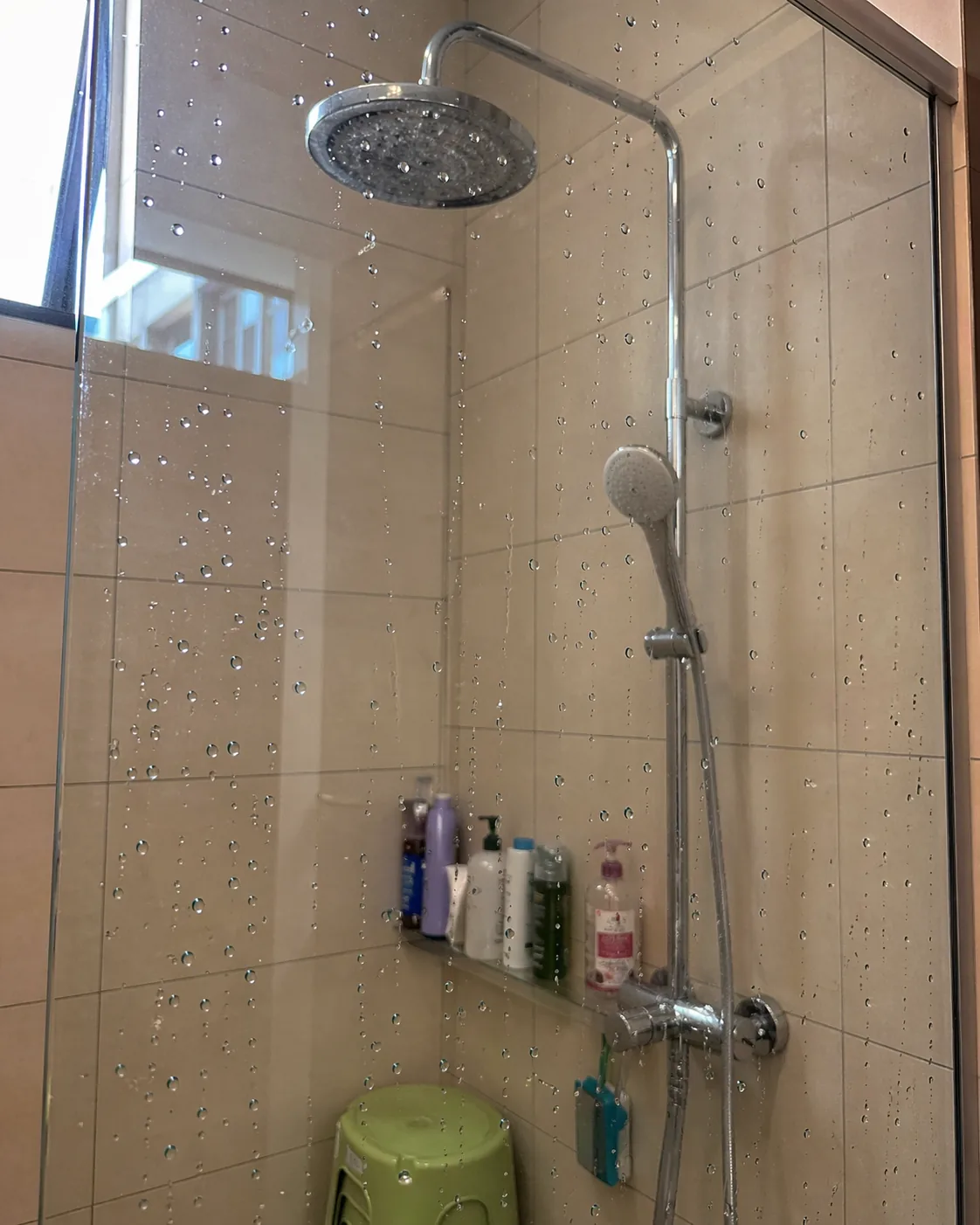EnduroShield-treated glass — water beads off cleanly, no residue