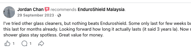 Customer review by Jordan Chan