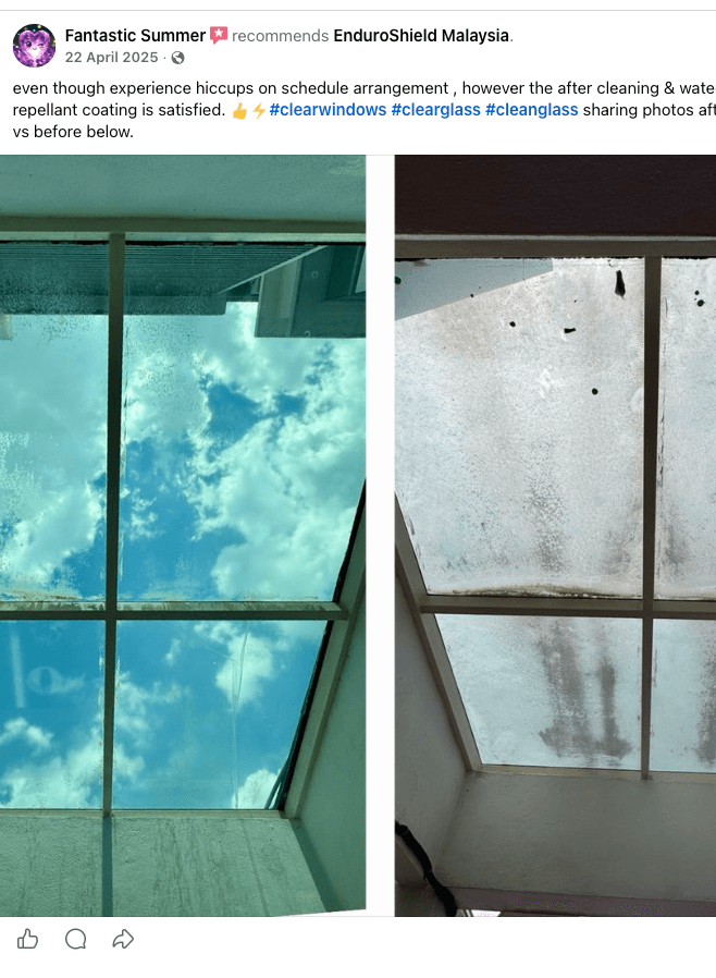 Customer review by Fantastic Summer — skylight before and after
