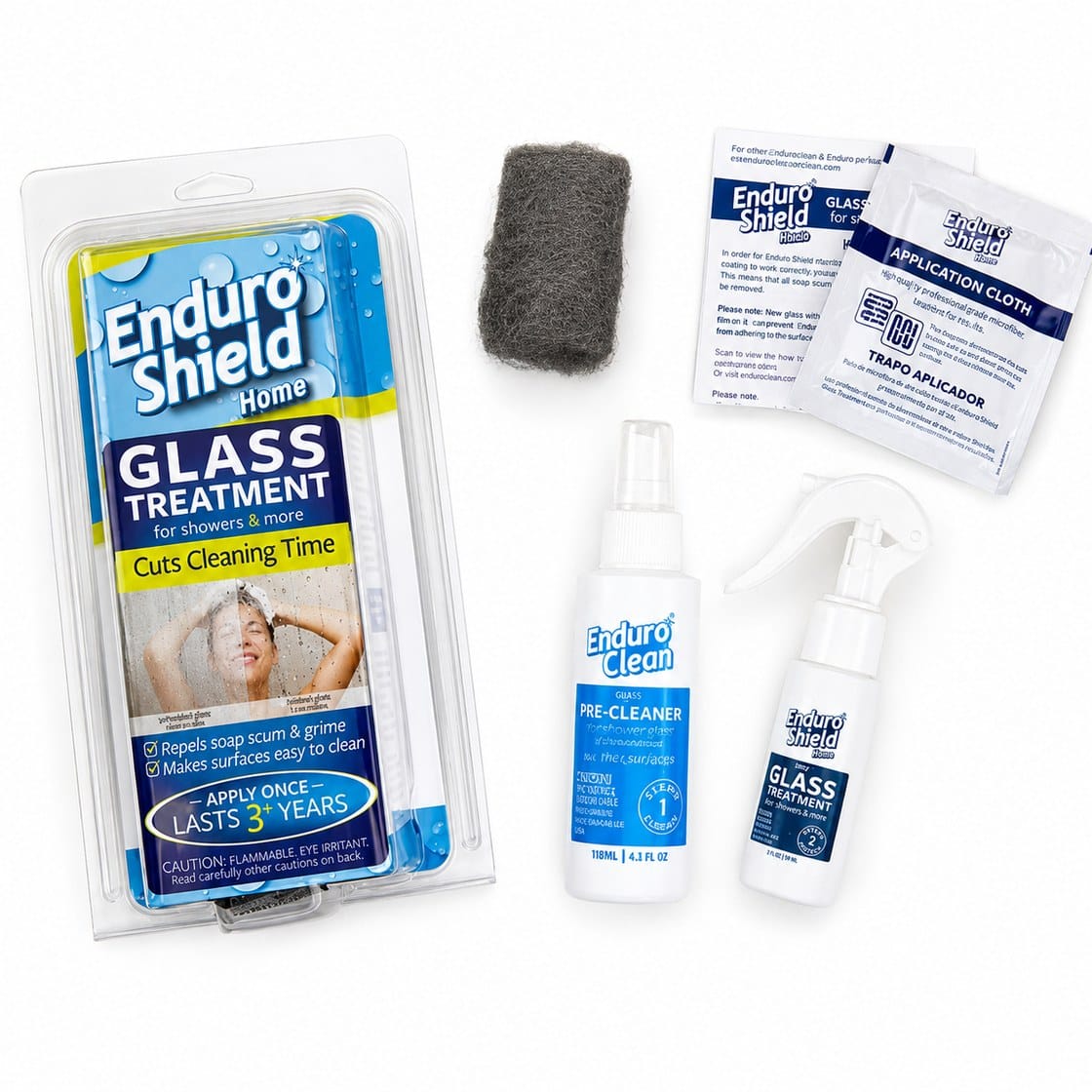 EnduroShield Standard Kit — 60ml coating, EnduroClean pre-cleaner, steel wool and cloth