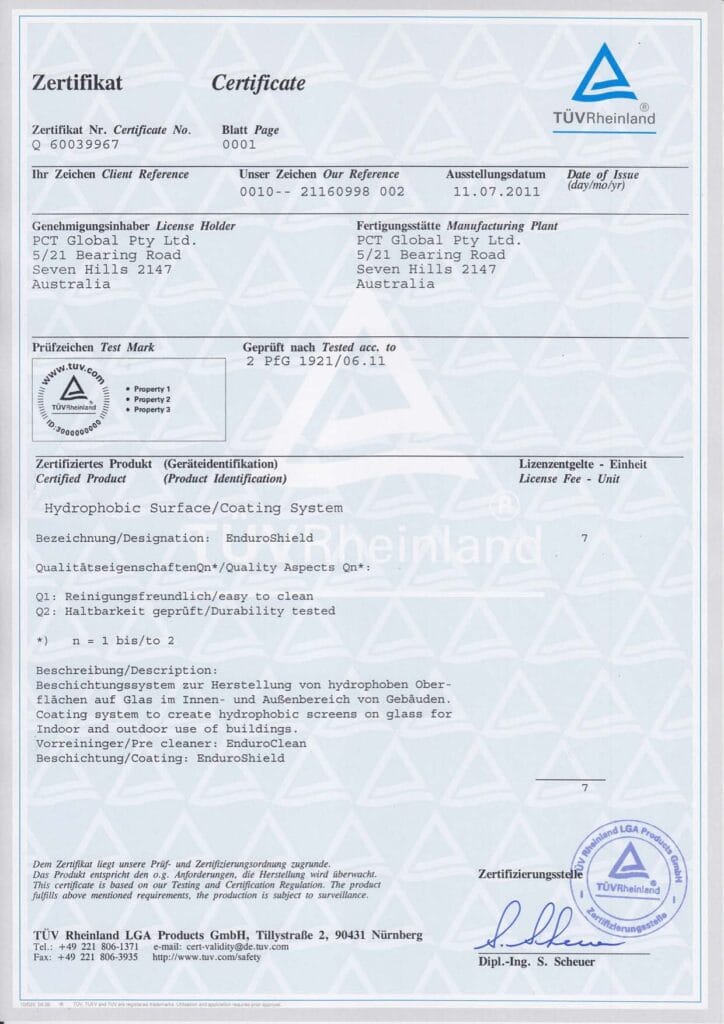 TÜV Rheinland Certificate