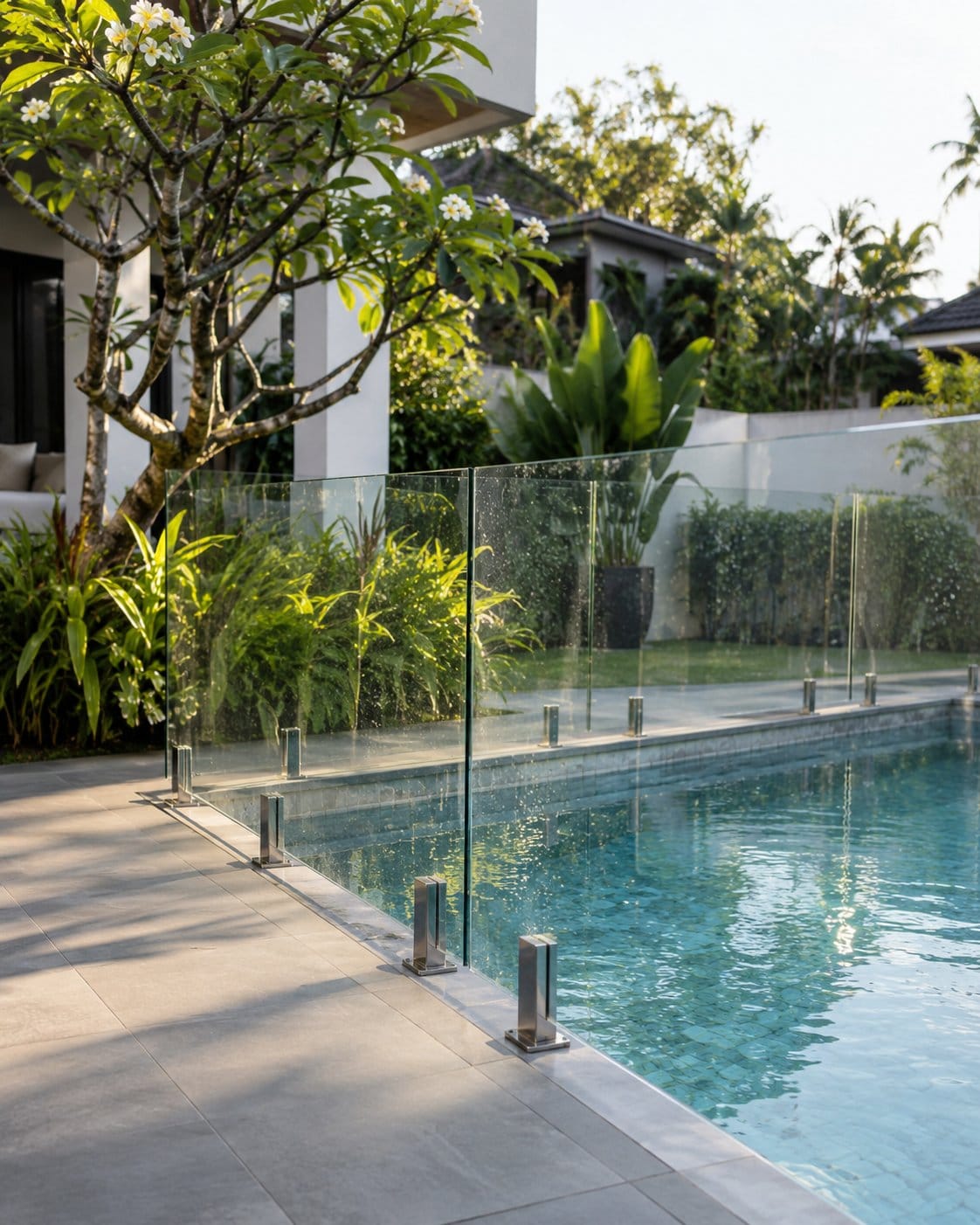 Pool glass fencing