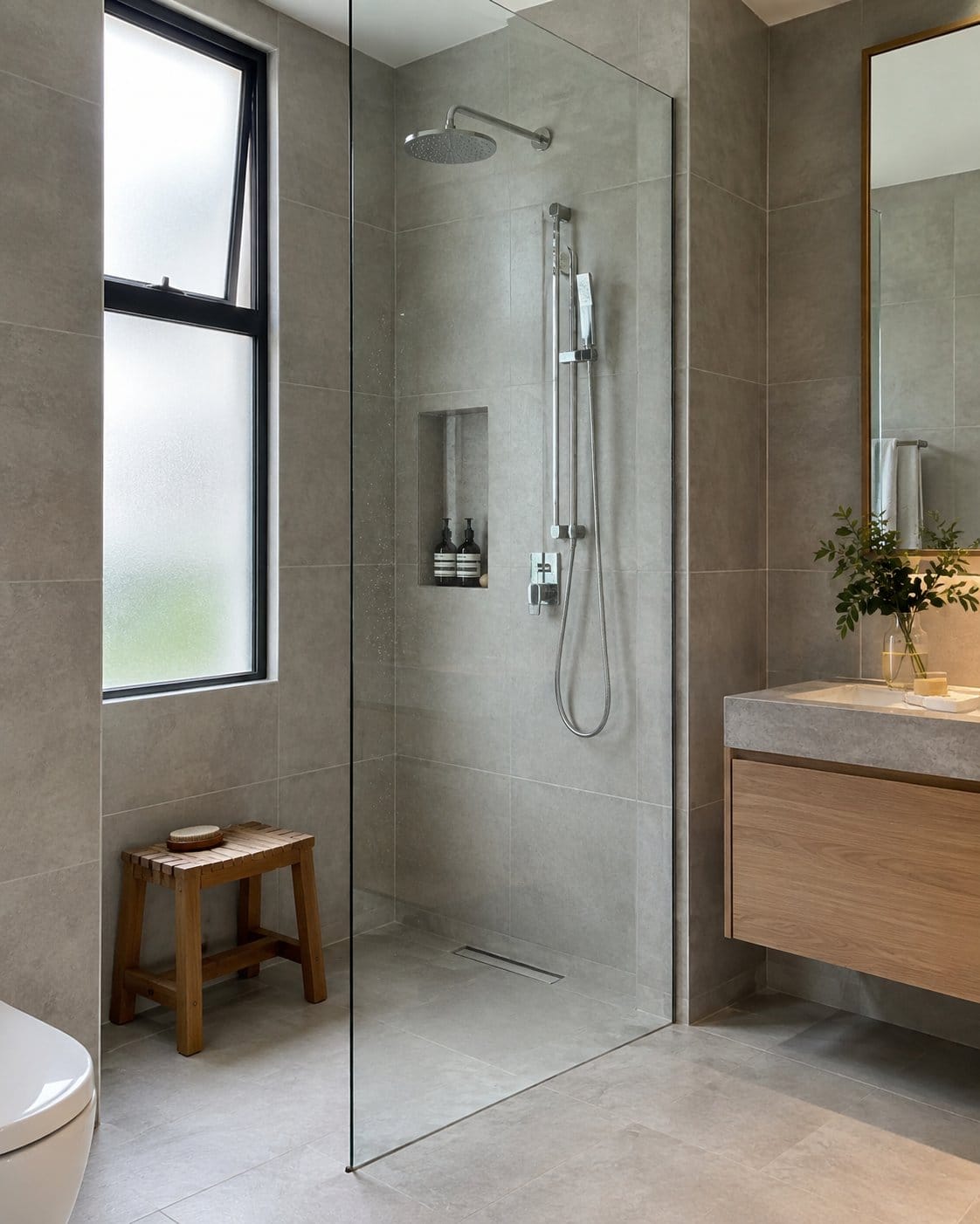 Frameless shower glass