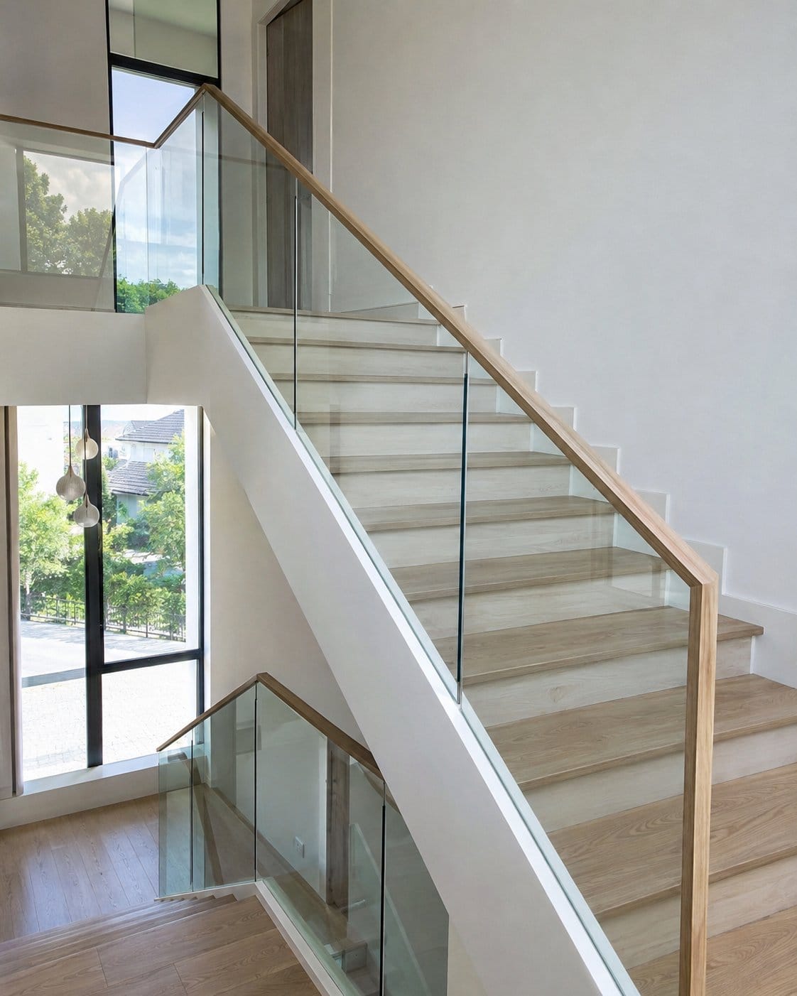Glass stair railing