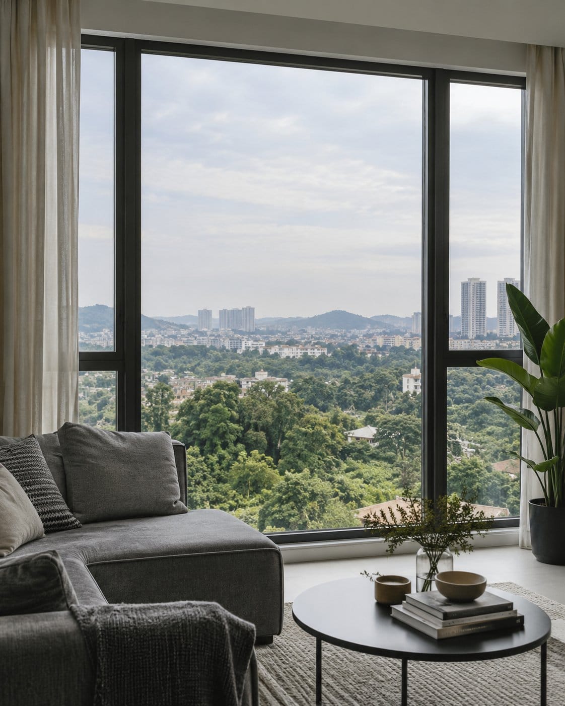 Living room floor-to-ceiling windows